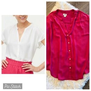 J. Crew Factory Flutter Sleeve Button Down - Large